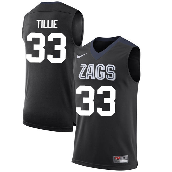 Men #33 Killian Tillie Gonzaga Bulldogs College Basketball Jerseys-Black - Click Image to Close
